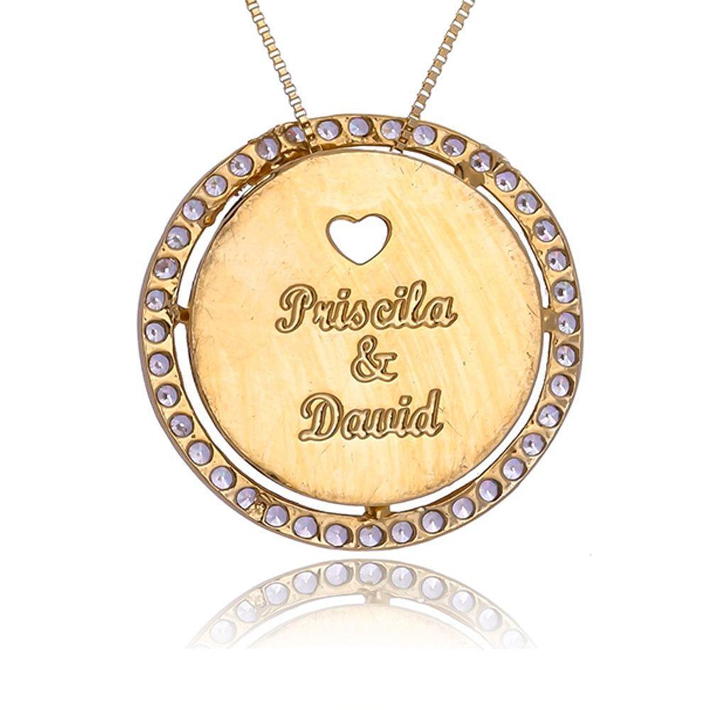 Colar Mandala Trabalhado Em Zircônia Com Nomes - 4