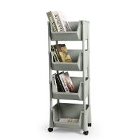 Carrinho Multiuso Organizador 4 Prateleiras Em Plástico Com Rodízio - Cinza - 5