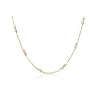 Colar Com Corrente De Mini Pérolas Folheado Em Ouro 18k - 1