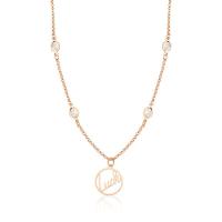 Colar Luck Com Zircônias, Revestido Em Ouro Rosê - 1