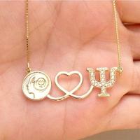 Gargantilha Profissão Psicóloga Banhado A Ouro - 1