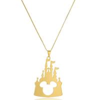 Colar Personalizado Castelo Disney Com Mikey No Meio Folheado Em Ouro 18k - 1