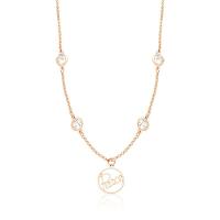 Colar Peace Com Zircônias, Revestido Em Ouro Rosê - 1