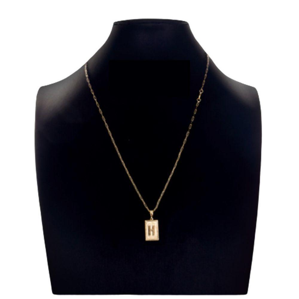 Colar Carti 2mm Pingente Para Nomes Com A Letra H - 1