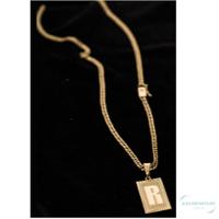 Colar Grumet Duplo 3mm Pingente Com A Letra R - 5