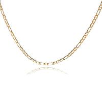 Colar Corrente Com Elos Sequenciados Folheado Em Ouro 18k - 1