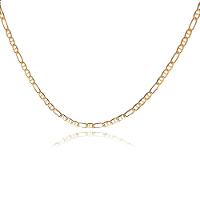 Colar Corrente Com Elos Sequenciados Folheado Em Ouro 18k - 2