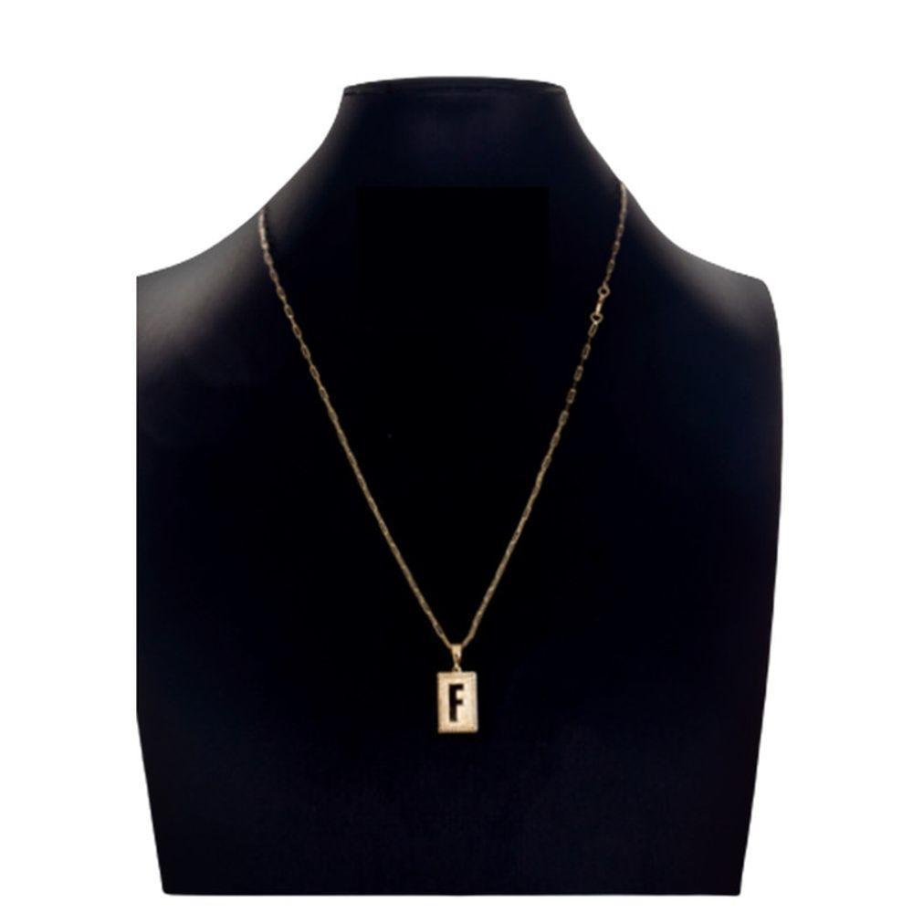 Colar Carti 2mm Pingente Com A Inicial Da Letra F - 1