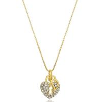 Colar Coração De Cadeado Com Detalhes Em Zircônia E Inicial Folheada Em Ouro 18k - 1