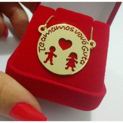 Gargantilha Mandala Vazada Personalizada Banhado A Ouro