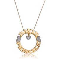 Colar Mandala Envolvido Pelos Nomes E Pingente De Coração Com Ponto De Luz Em Zircônia