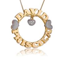 Colar Mandala Envolvido Pelos Nomes E Pingente De Coração Com Ponto De Luz Em Zircônia - 9