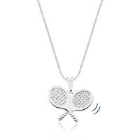 Colar Raquetes De Tennis Com Revestimento Em Prata - 1