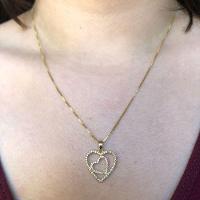 Colar De Corações Com Zircônia Folheado Em Ouro 18k - 3