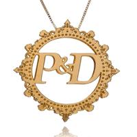 Colar Mandala Trabalhado E Com Iniciais