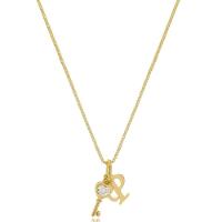 Colar Personalizado Chave Com Ponto De Luz Em Zircônia E Ini - 1