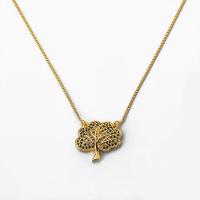 Colar árvore Da Vida Zircônia Verde Banhado A Ouro 18k - 1