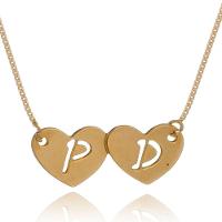 Colar Personalizado De Corações E Iniciais Vazadas No Meio F - 3