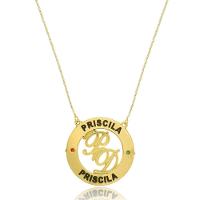 Colar Mandala Circunferencial Com Nomes E Iniciais No Meio