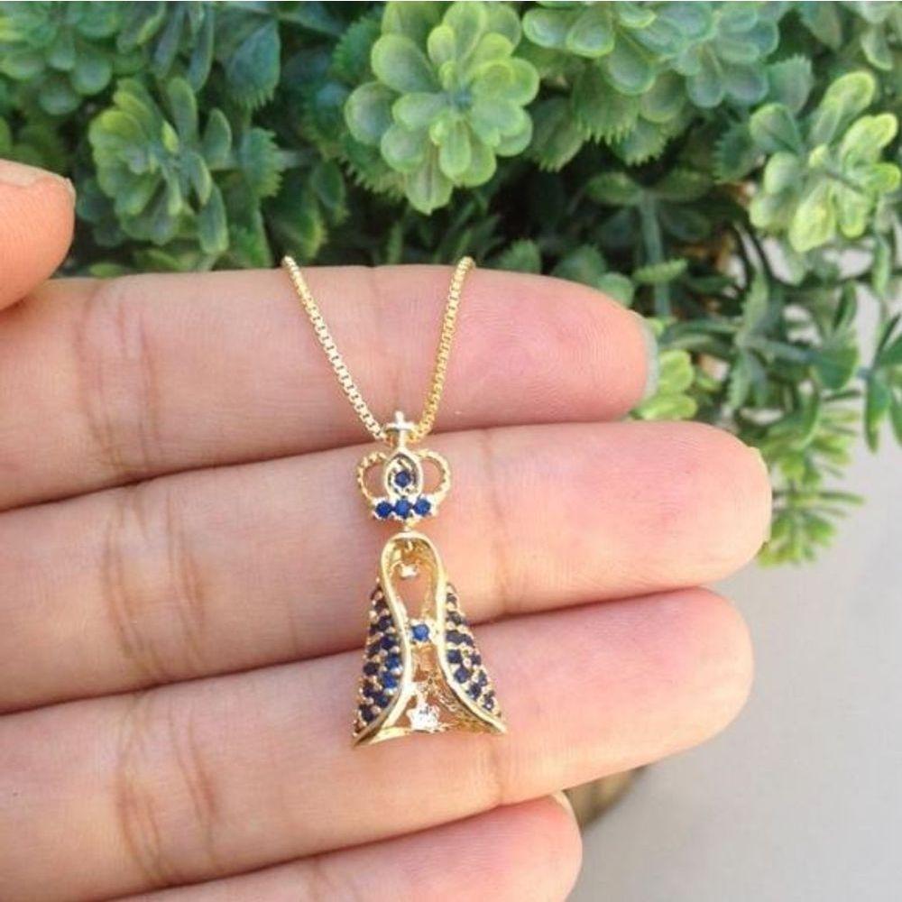Gargantilha Nossa Senhora Aparecida Banhado A Ouro 18k - 1
