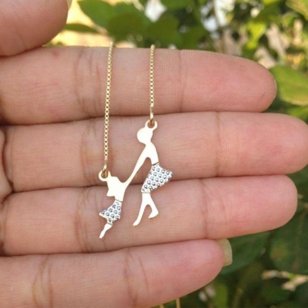 Gargantilha Mãe e Filha Banhada a Ouro - 2