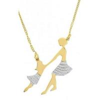 Gargantilha Mãe e Filha Banhada a Ouro - 1