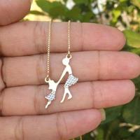 Gargantilha Mãe e Filha Banhada a Ouro - 2