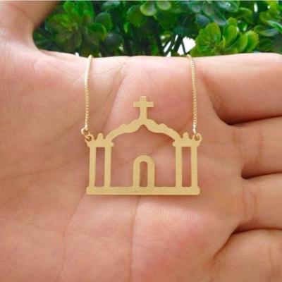 Gargantilha Igreja De São Sebastião Banhada A Ouro