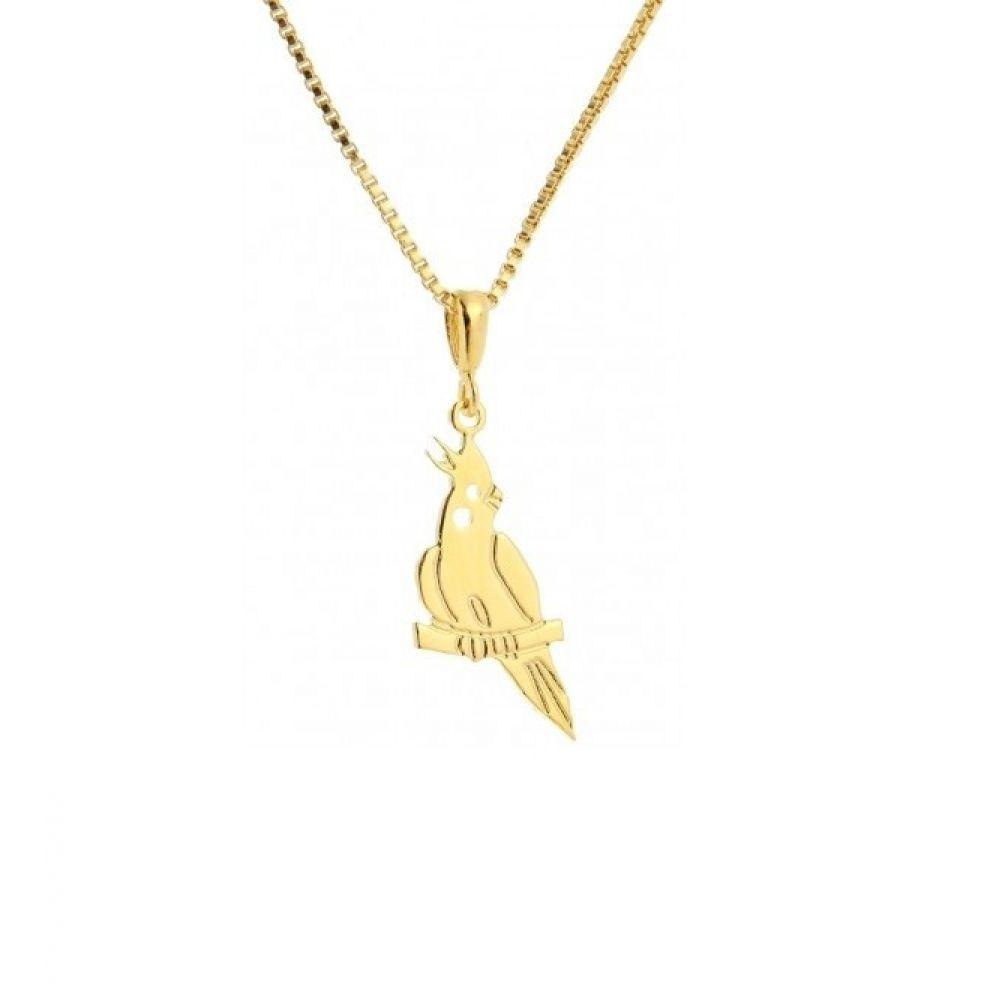 Gargantilha Pingente Calopsita Banhado a Ouro 18k - 1