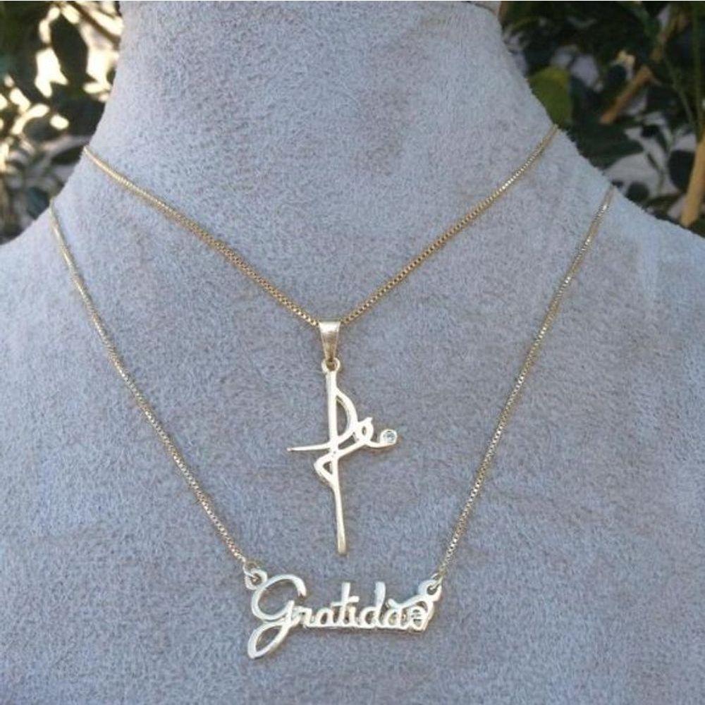 Gargantilha Dupla Banhada A Ouro (a Escolher) - 1