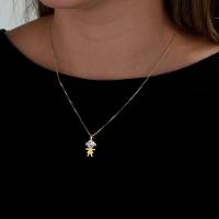 Colar Menina Com Cristal Com Revestimento Em Ouro - 3