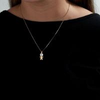 Colar Menino Com Cristal Com Revestimento Em Ouro - 11