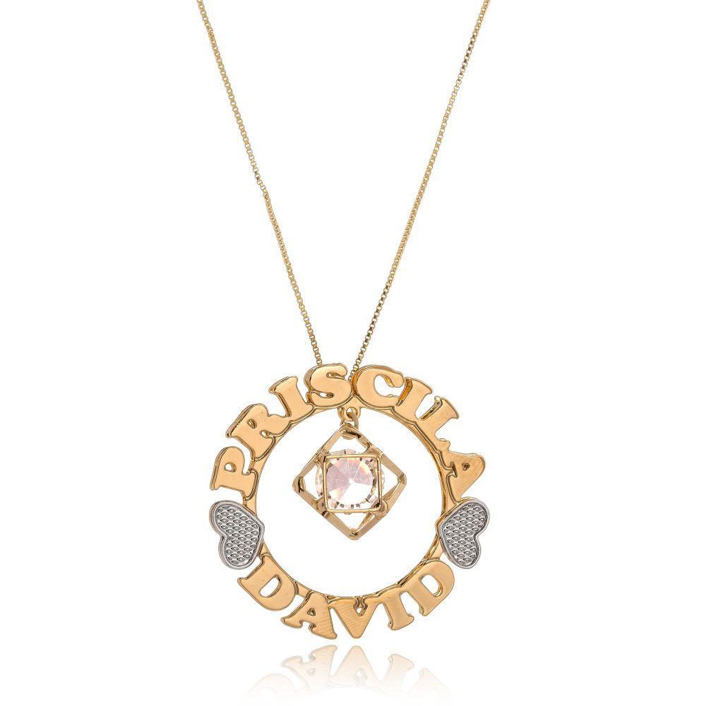 Colar Mandala Envolvido Pelos Nomes E Pingente Cubico Com Ponto De Luz Em Zircônia - 2