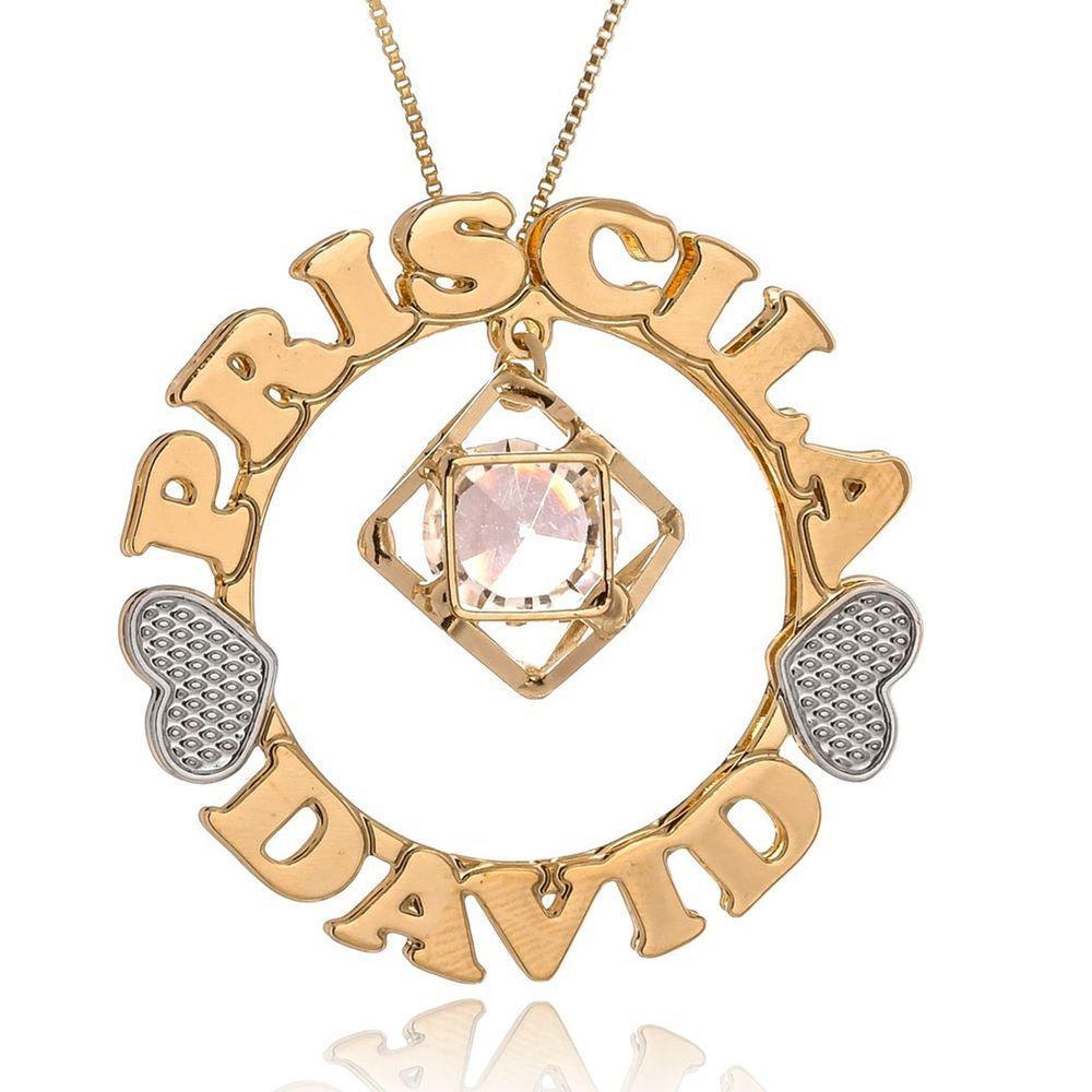 Colar Mandala Envolvido Pelos Nomes E Pingente Cubico Com Ponto De Luz Em Zircônia - 5