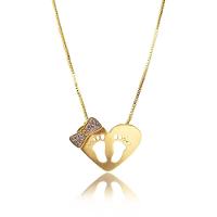 Colar De Coração Com Pézinhos Vazados Folheado Em Ouro18K Gê - 1