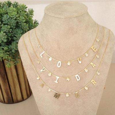 Gargantilha Love/vida Ou Amor Banhada A Ouro