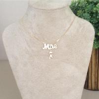 Gargantilha Mãe Com 1 Filho(a) Ou 2 Filhos (as) Cravejado Banhado A Ouro 18k