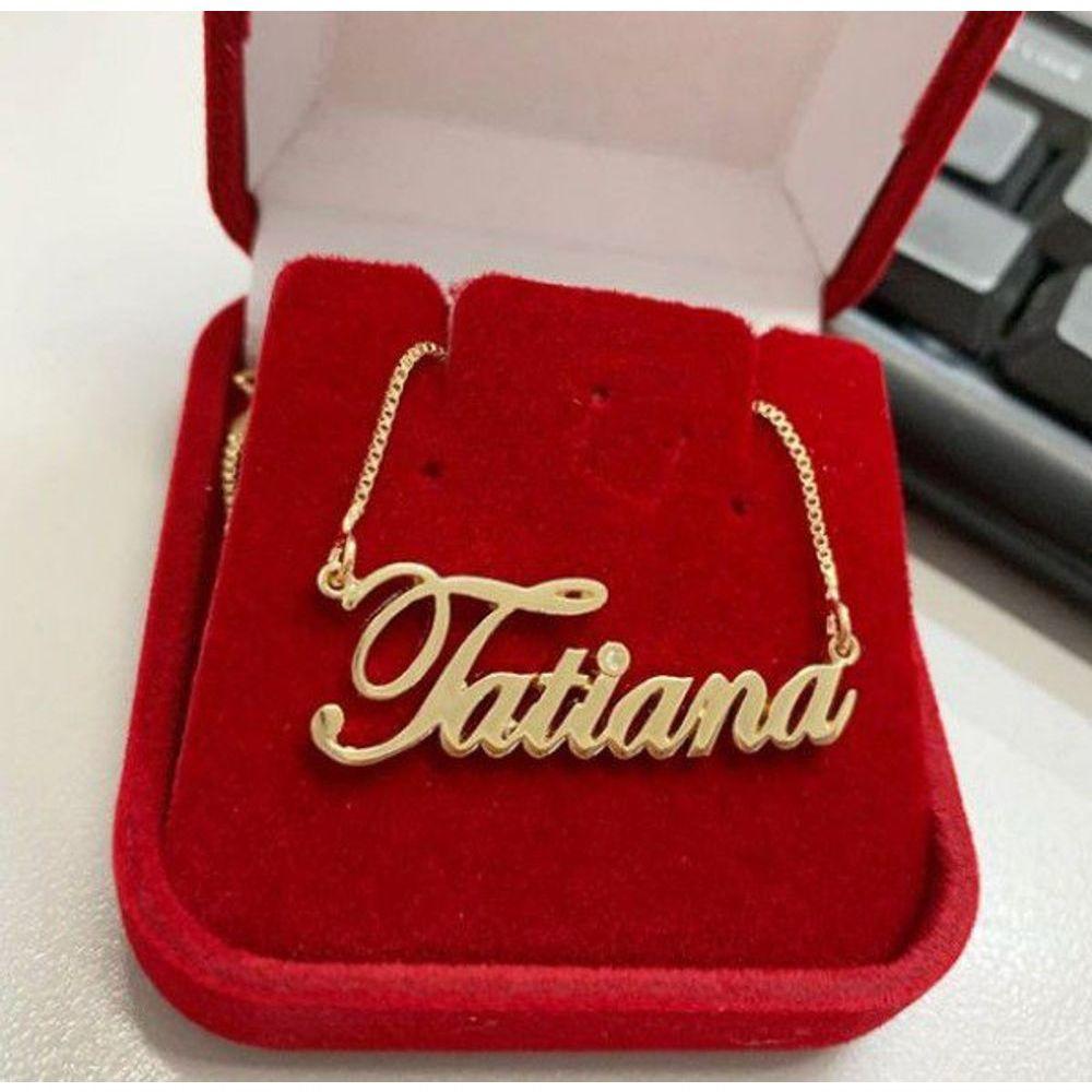 Gargantilha Manuscrito Personalizado Banhado A Ouro - 1