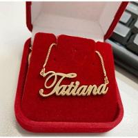 Gargantilha Manuscrito Personalizado Banhado A Ouro - 1