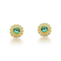 Conjunto Colar E Brincos Ponto De Luz Verde Banhado A Ouro 18k - Verde - 6