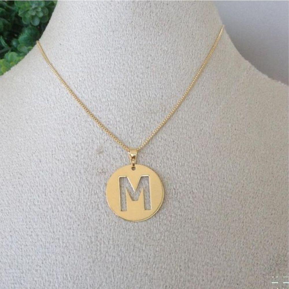 Gargantilha Personalizada Letra Inicial Vazada Banhado A Ouro 18k - 1