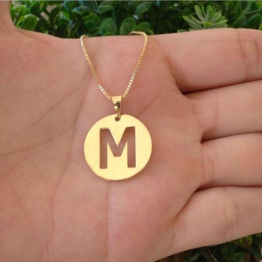 Gargantilha Personalizada Letra Inicial Vazada Banhado A Ouro 18k - 2