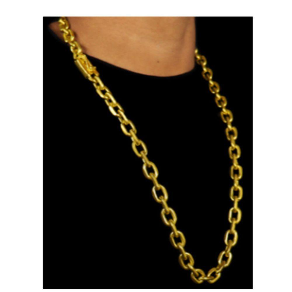 Cordão Corrente Cadeado Quina 12Mm Moedas Antigas - 2