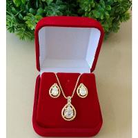Conjunto Colar+brinco Feminino Banhado A Ouro 18k - 1