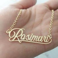 Gargantilha Manuscrito Personalizado Banhado A Ouro - 1