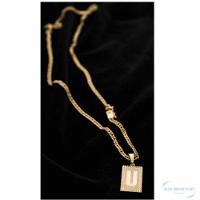 Colar Grumet Duplo Com A Letra U Como Pingente - 2