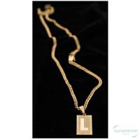 Colar Grumet Duplo 3mm Não Descasca Com Inicial L - 2