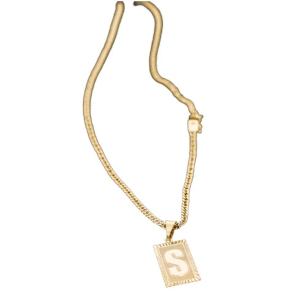 Colar Grumet Duplo 3mm Com Inicial S - 1