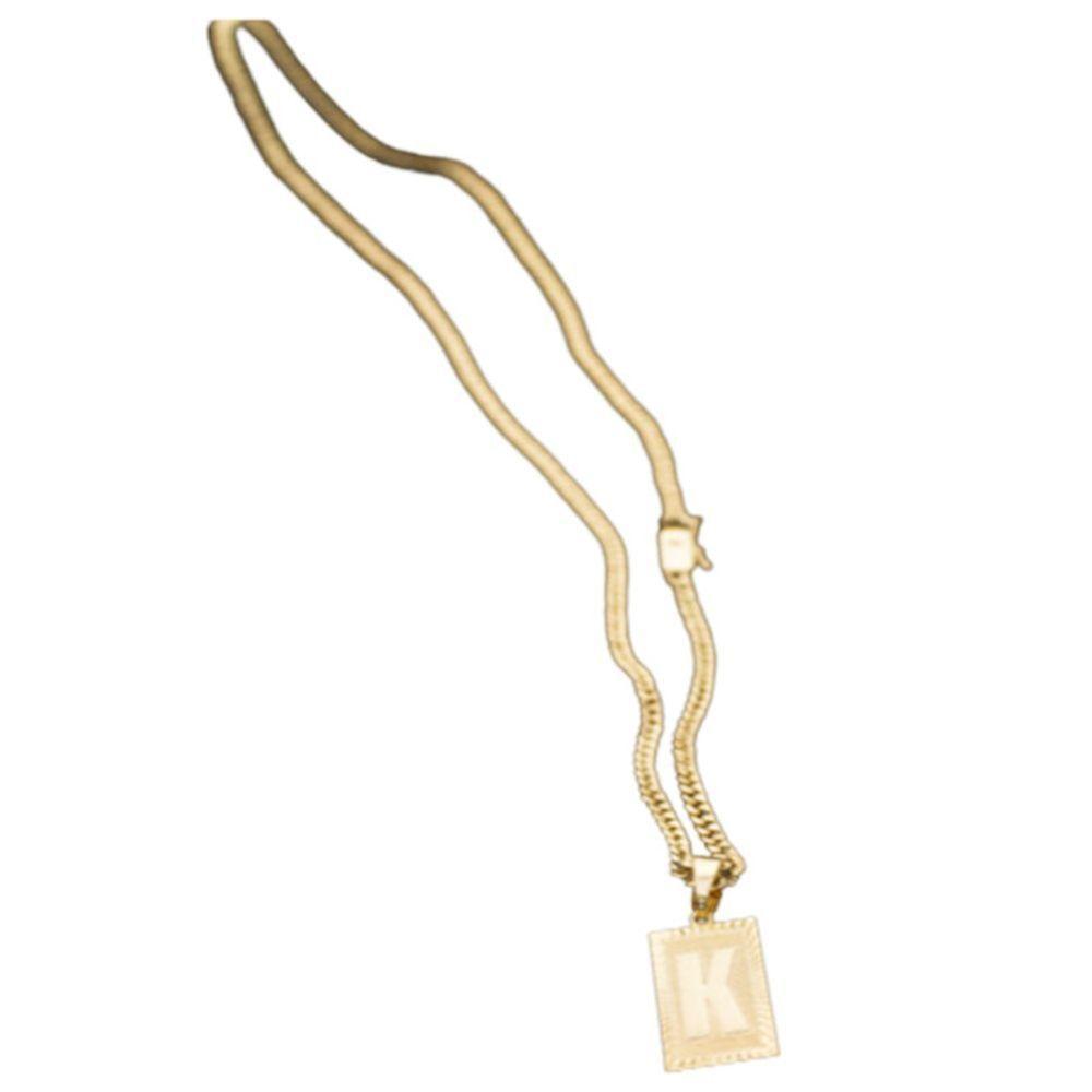Colar Grumet 3mm Banhado 18k Inicial Com A Letra K - 1