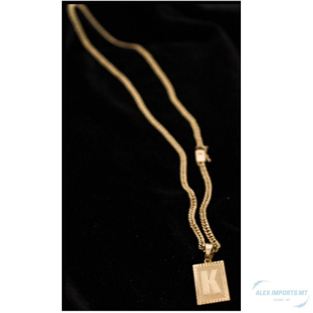 Colar Grumet 3mm Banhado 18k Inicial Com A Letra K - 2